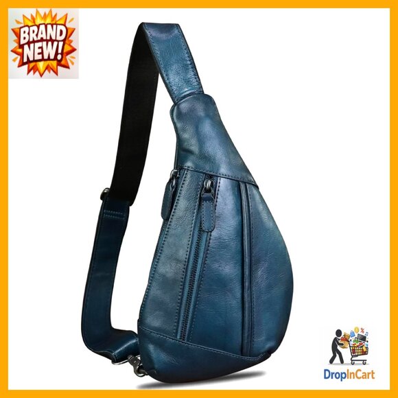 Genuine Leather Sling Backpack Crossbody Bag Retro Vintage Travel Hiking main image 5